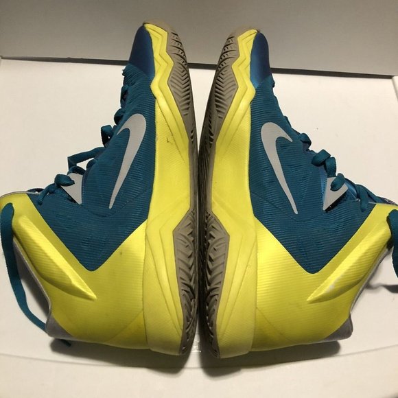 NIKE MEN 2013 VINTAGE HYPERDUNK/NESS ZOOM BASKETBALL SHOES TURQ/YELL/W Size 12.5 - Picture 5 of 10